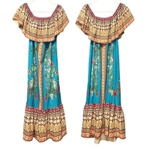 NWT UMGEE Mediterranean boho Floral Maxi Dress SZ SMALL women’s dress boho